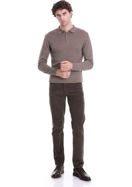 Vizon Regular Fit Düz Polo Yaka Triko Kazak fiyatları