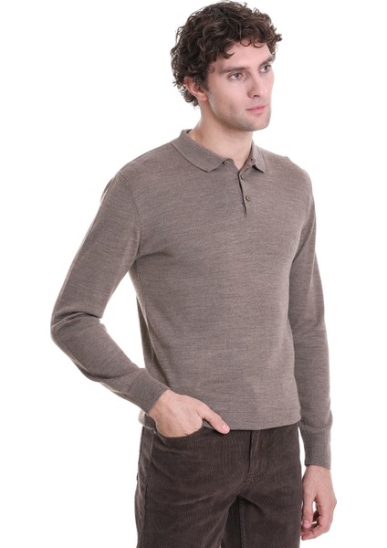 Vizon Regular Fit Düz Polo Yaka Triko Kazak modelleri