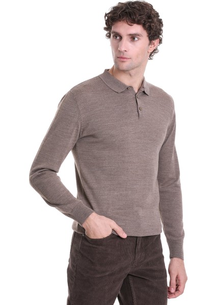 Vizon Regular Fit Düz Polo Yaka Triko Kazak fırsatları