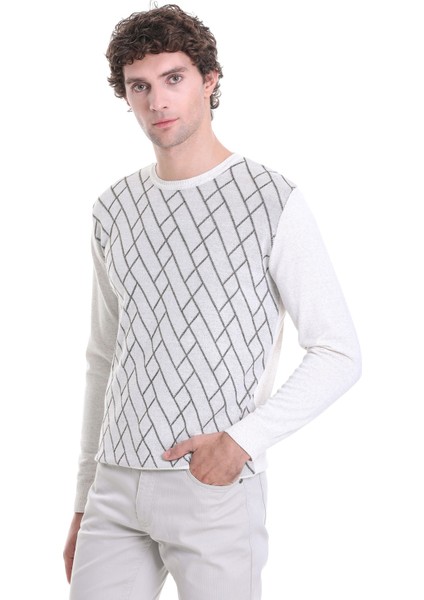 Bej Regular Fit Jakarlı Bisiklet Yaka Yünlü Triko Kazak modelleri