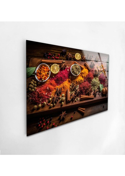 Baharatlar Temperli Cam Duvar Tablosu modelleri