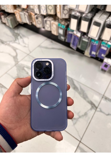 Iphone 13 Pro Max Kılıf Kamera Çerçevesi Metal Buzlu Magsafe Silikon Kapak Kılıf