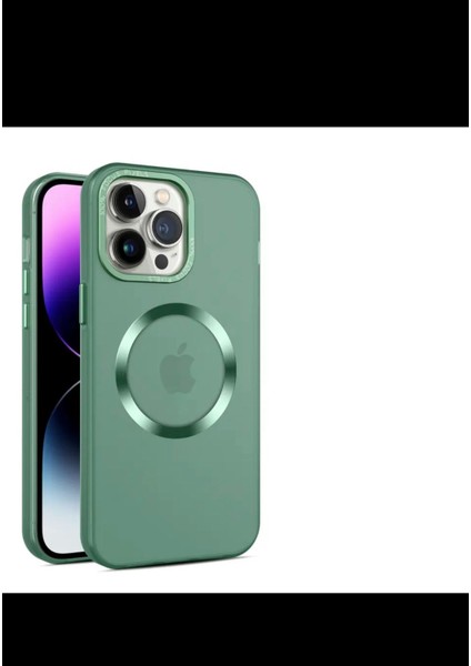 Iphone 14 Pro Max Kılıf Kamera Çerçevesi Metal Buzlu Magsafe Silikon Kapak Kılıf