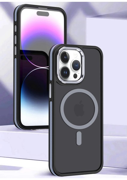 Iphone 15 Pro Max Kılıf Godof Magsafe Silikon Kapak Kılıf - Siyah