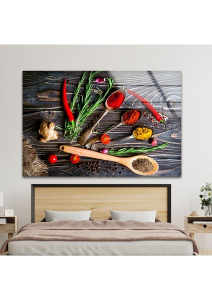 Baharatlar Temperli Cam Duvar Tablosu fırsatları