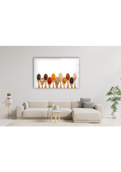 Baharatlar Temperli Cam Duvar Tablosu