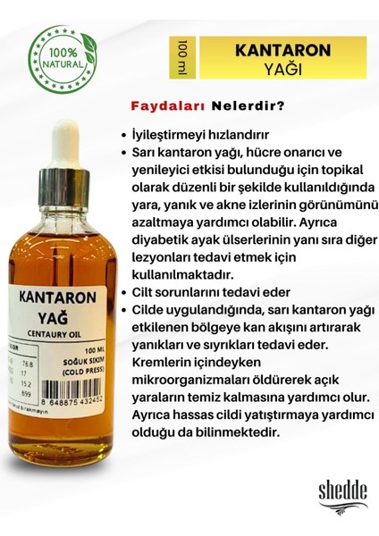 %100 Doğal Zeyd Sarı Kantaron Yağı - 100 ml Özel Kutuda