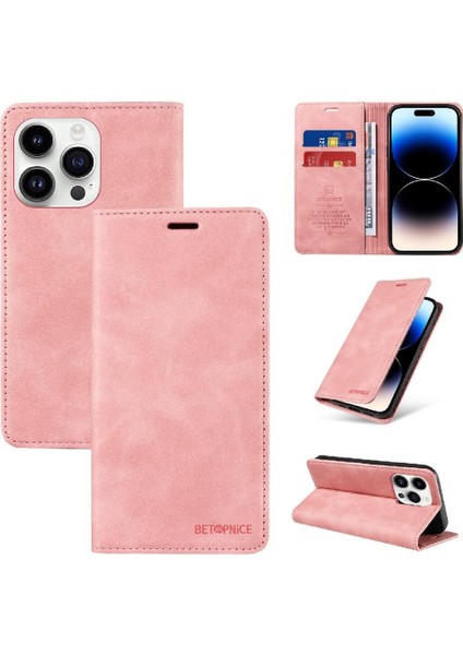 Iphone 15 Için Kılıf Pro Max Koruyucu Pu Deri Manyetik Folio Cüzdan (Yurt Dışından)