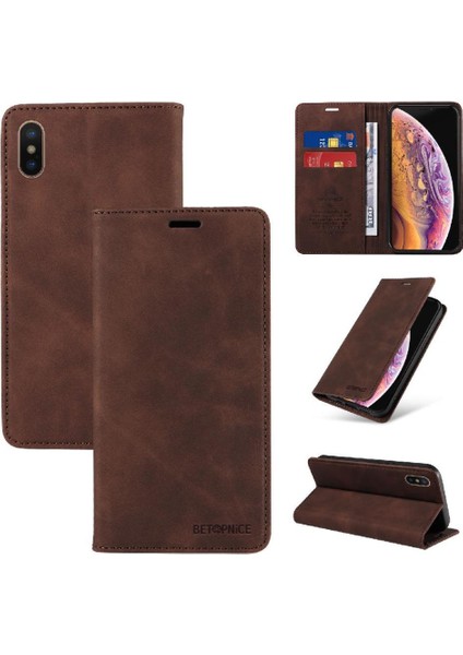Iphone X/xs Pu Deri Manyetik Koruyucu Folyo Cüzdan (Yurt Dışından)