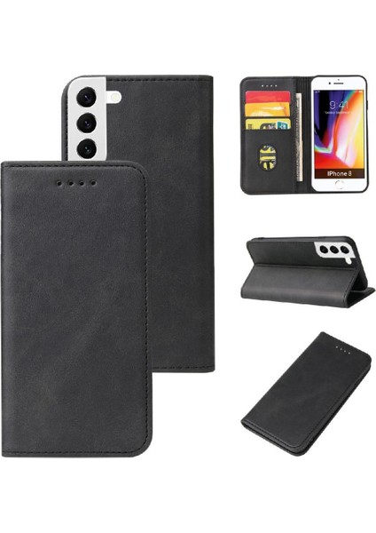 Samsung Galaxy S23 Artı Deri Folio Flip Case Tam Koruma (Yurt Dışından)