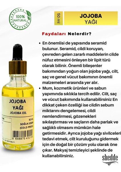 Jojoba Yağı - 50 ml Özel Kutuda fiyatları