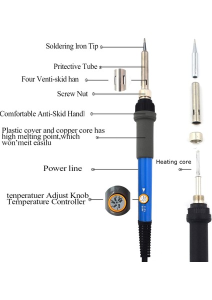 60W Havya Ayarlanabilir Sıcaklık Elektrikli Havya Rework Istasyonu Mini Kolu Isı Kalem Kaynak Onarım Araçları (Yurt Dışından) fırsatları