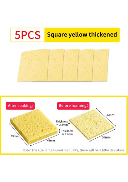 Luxıanzı 5 Adet Temizleme Süngeri Temizleyici Yellowblue Yüksek Sıcaklık Kalıcı Temizleyici Sünger Elektrikli Kaynak Havya Ucu (Yurt Dışından) fiyatları