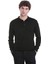 Siyah Regular Fit Düz Polo Yaka Triko Kazak 1