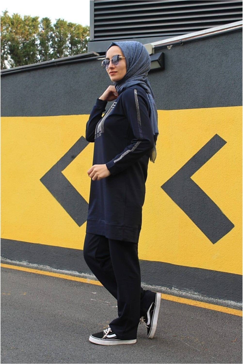 Cng Moda Taşlı Siyah Eşofman Takımı görsel 7