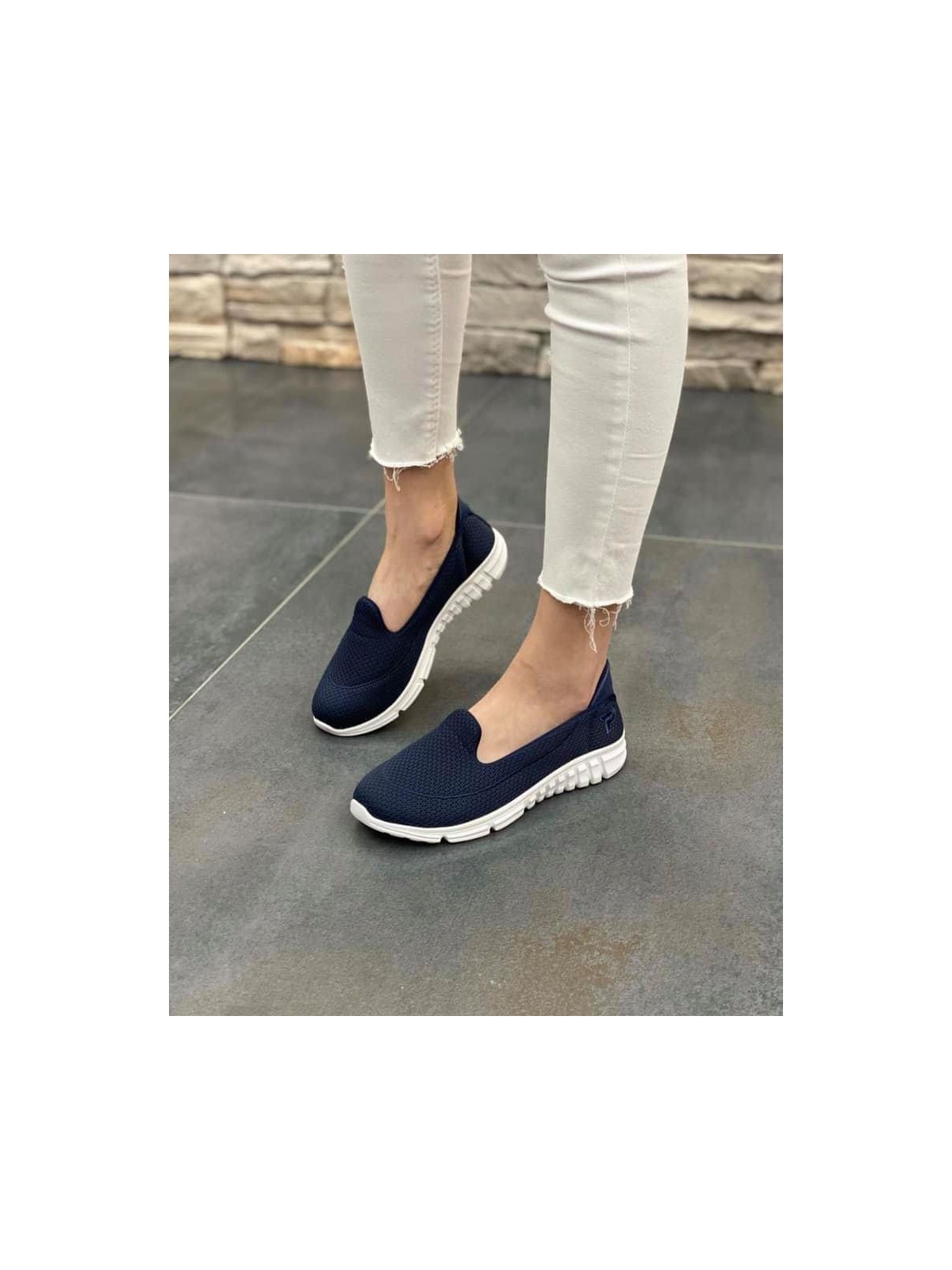 Afilli Kadın Siyah Günlük Anne Spor Ayakkabı Yürüyüş Bağcıksız Rahat Hafif Memory - Görsel 3