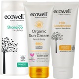 Ecowell Organik Tatil Paketi (Organik Şampuan + Organik Saç Bakım Kremi + Organik Güneş Kremi)