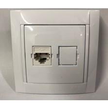 Simon 34 Beyaz Nümeris Telefon Prizi