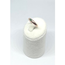 Design by Safir Yeşil Oval Taşlı Bombeli Yüzük