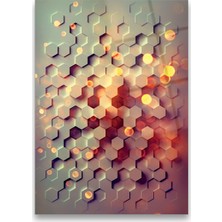 Glass Art Concept Soyut Altıgen Cam Tablo