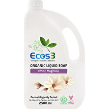 Ecos3 Avantajlı Sıvı Sabun Seti, Organik & Vegan Sertifikalı, Beyaz Manolya, Aloe Vera, 2 x 2500ml