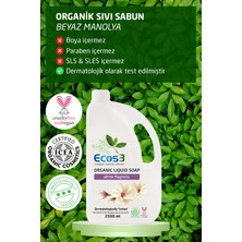 Ecos3 Avantajlı Sıvı Sabun Seti, Organik & Vegan Sertifikalı, Beyaz Manolya, Aloe Vera, 2 x 2500ml