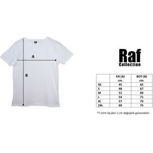 Raf Coll Füme V Yaka Unisex Slim Fit Dijital Baskılı T-Shirt
