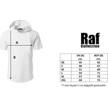 Raf Coll Basic Gri Melanj Unisex Kısa Kollu Kapüşonlu Slim Fit T-Shirt