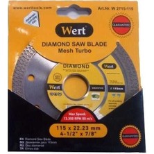 Wert 2715-115 Elmas Testere, Beton 115MM