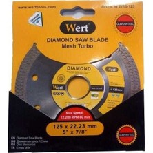 Wert 2715-125 Elmas Testere, Beton 125MM