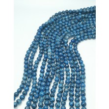 Livza Bijuteri Damarlı Lacivert  Doğal Taş Dizisi 8mm