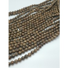 Livza Bijuteri Kahverengi Doğal Taş Dizisi 8mm