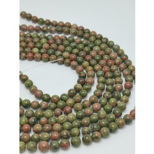 Livza Bijuteri Yeşil Pembe Doğal Taş Dizisi 8mm