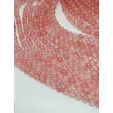 Livza Bijuteri Açık Pembe Kuvars Doğal Taş Dizisi 8mm