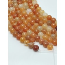 Livza Bijuteri Açık Turuncu Akik Doğal Taş Dizisi 8mm