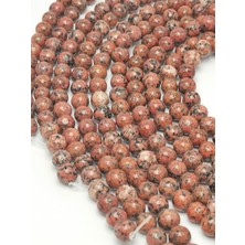 Livza Bijuteri Siyah Benekli Mercan Doğal Taş Dizisi 8mm