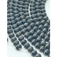 Livza Bijuteri Çizgili Oniks Doğal Taş Dizisi 8mm