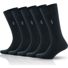 Gowith Nefes Alan Elegant 200 Iğne Dikişsiz 5 Çift Bambu Çorap Siyah