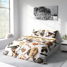 Monohome Bird Circle 3D Pamuk Saten Çift Kişilik Nevresim Takımı