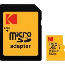 Kodak Mikro Sd 512GB Uhs-I U3 Ultra Performans Hafıza Kartı