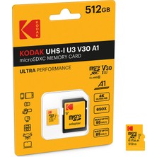 Kodak Mikro Sd 512GB Uhs-I U3 Ultra Performans Hafıza Kartı