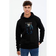 Qivi Iron Maıden Drıfter Metal Baskılı Siyah Erkek Örme Kapşonlu Sweatshirt Uzun Kol