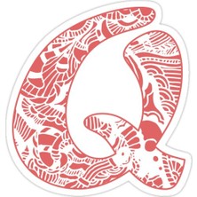 Universal Egk75 Doodling İle Q Harfi, Kırmızı Versiyon Sticker Araba Oto Arma Duvar Sticker