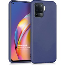 Microsonic Matte Silicone Oppo Reno 5 Lite Kılıf Lacivert