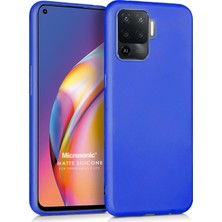 Microsonic Matte Silicone Oppo Reno 5 Lite Kılıf Mavi