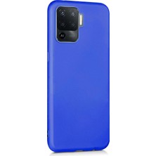 Microsonic Matte Silicone Oppo Reno 5 Lite Kılıf Mavi