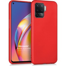 Microsonic Matte Silicone Oppo Reno 5 Lite Kılıf Kırmızı