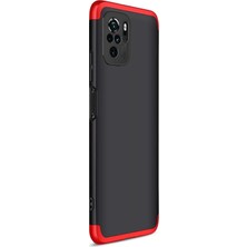 Microsonic Xiaomi Redmi Note 10 Kılıf Double Dip 360 Protective Siyah Kırmızı