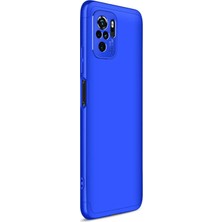 Microsonic Xiaomi Redmi Note 10 Kılıf Double Dip 360 Protective Mavi