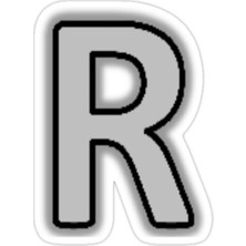 Universal R Harfi Sticker Araba Oto Arma Duvar Sticker Ev Dekoratif Çıkartma 15 Cm